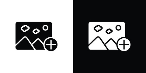 Add photos icon Vector Logo Template for graphic and web design.