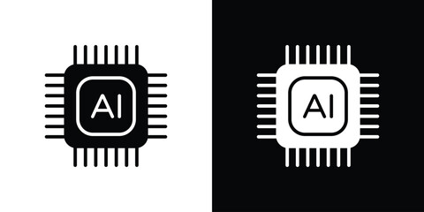 AI icon Vector Logo Template for graphic and web design.
