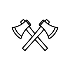 Outline Icon of Two Crossed Axes
