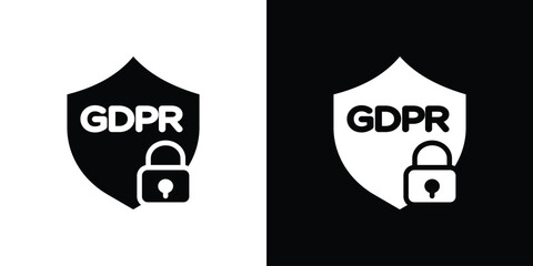 GDPR shield icon Vector Logo Template for graphic and web design.