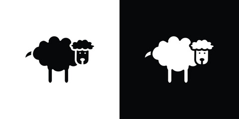 Sheep icon Vector Logo Template for graphic and web design.