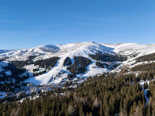 snow covered mountains austrian alps skiing slope