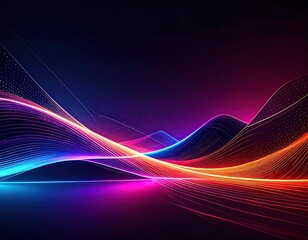 Abstract Neon Landscape Background