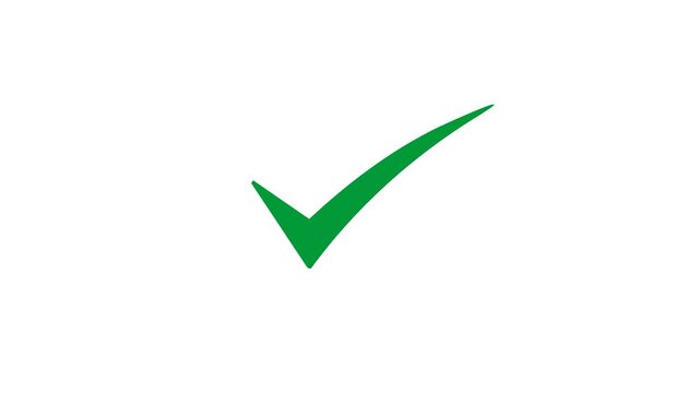 Green checkmark symbol indicating approval on white background, Green check mark, tick, yes, or OK symbol on no backround, with alpha channel