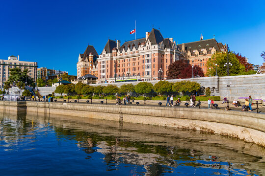 Fairmont Empress Hotel and Inner Harbour in Victoria, Canada