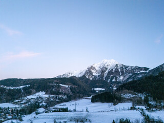 winter landscape with mountains in austrian alps