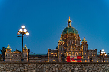 Legislative Assembly of British Columbia at evening in Victoria, Canada