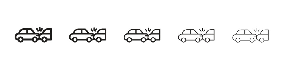 Rear end collision icon for your web site design, logo, app, UI.