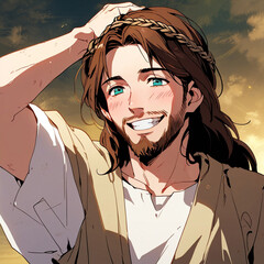 Religious anime images of the Bible, Jesus, Moses, Abraham