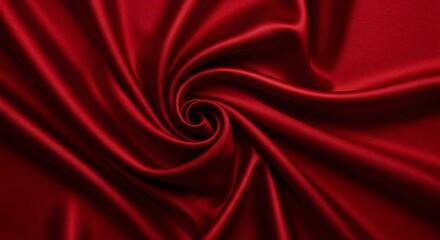 Fototapeta premium Elegant Red Silk Fabric Swirl - Luxurious Smooth Texture Background