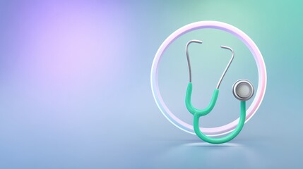 Colorful Stethoscope on Gradient Background for Medical and Health Concepts in a Creative and Modern Style