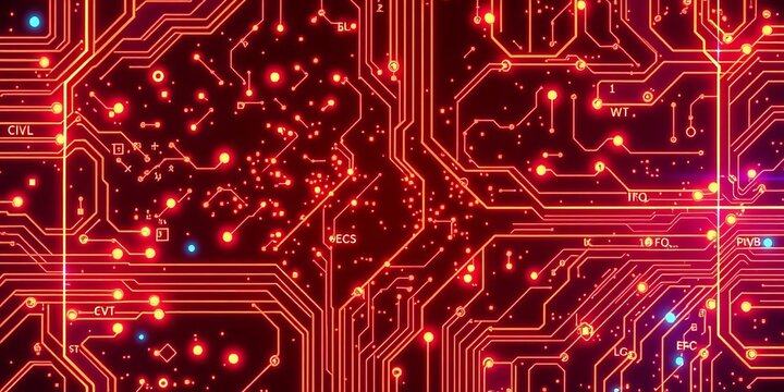 Abstract glowing circuit board texture, futuristic digital technology background,  modern,  abstract