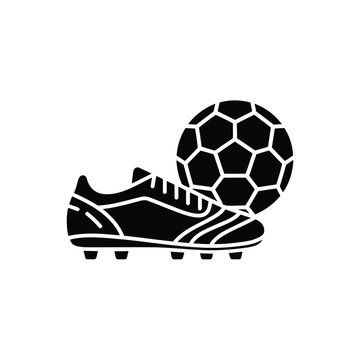 black soccer shoe and ball clip art preview