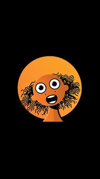 Surprised Expression: A cartoon illustration of a person with wide eyes, conveying shock and surprise with vibrant colors and minimalist design, against a plain background.