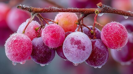 Crisp Frosted Vines: Harvesting Icewine Grapes in Winter's Embrace