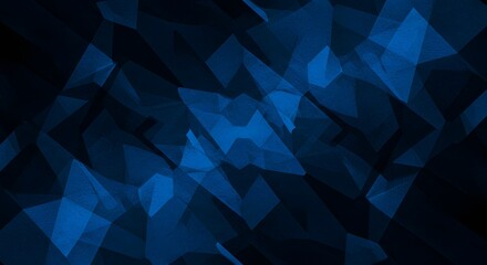 Fototapeta premium Abstract Dark Blue Geometric Background - Modern, Digital Design with Polygon Shapes and Light