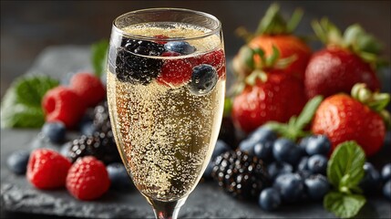 Premium Canadian Icewine Elegantly Poured into Flute Glass