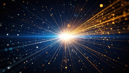 Abstract Technology Background with Glowing Light Streaks
