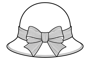 Woman's cloche hat with a large bow.
