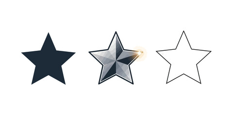 Flat vector icon of a star, symbolizing rating, favorite, or excellence
