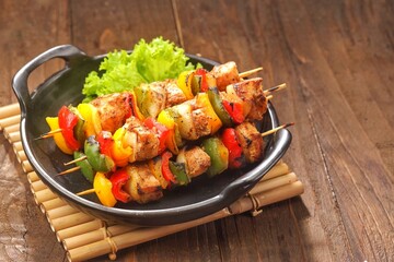 Shish kebab is a dish of square beef grilled and skewered. The dish is similar or synonymous with a dish called shashlik, which is found in the Caucasus region