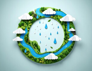 Water Cycle Papercraft: Nature's Process