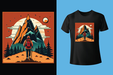 Hiking tshirt Vector best hiking t shirt design