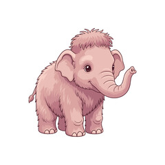baby mammoth vector illustration on white background