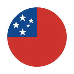 Round Vector Illustration Samoa Flag Design - A Perfect Circle Flag Vector Illustration