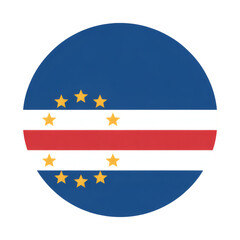 Round Vector Illustration Cabo Verde Flag Icon, Circular National Flag Design