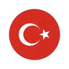Round Turkish Flag Vector Illustration - A Perfect Circular Design of the Turkish National Flag