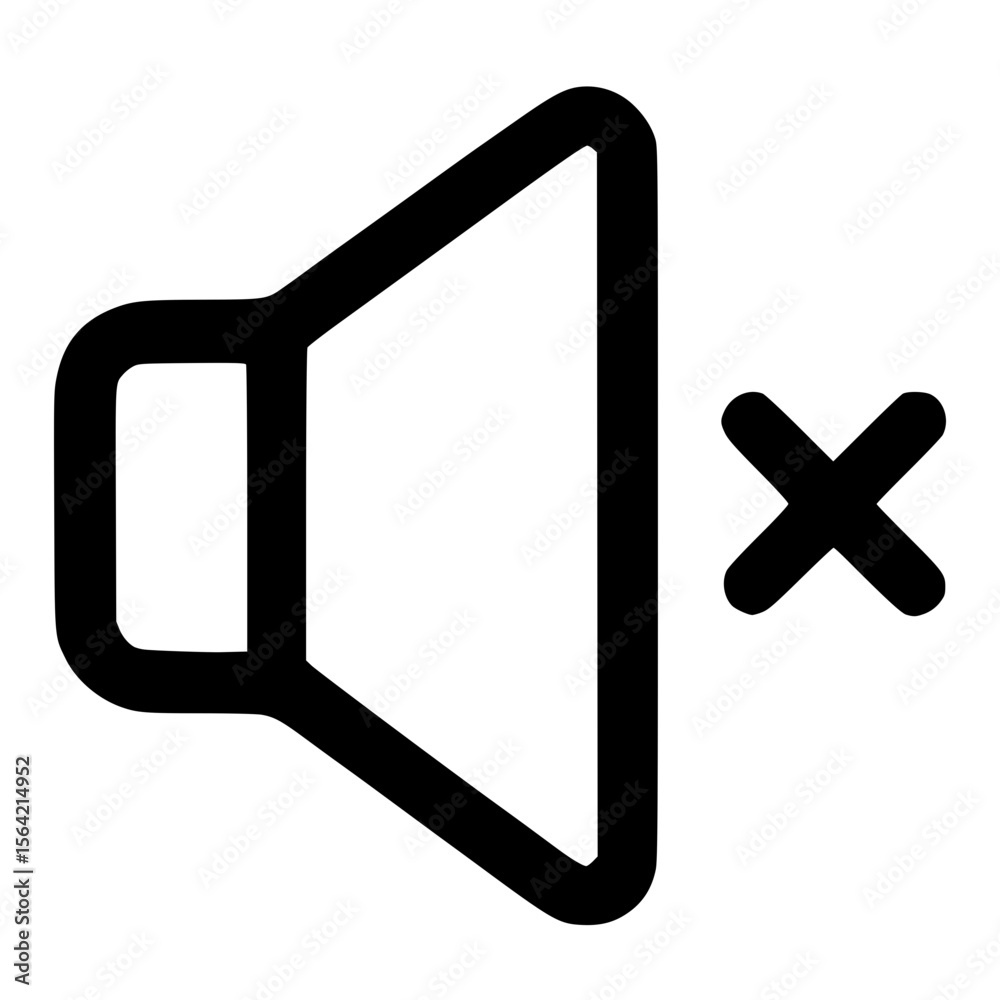 Poster simple line style volume mute icon shape for ui design element