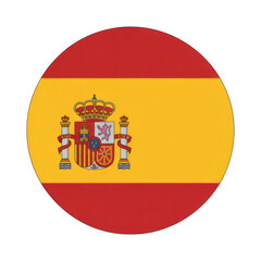 Round Spanish Flag Vector Illustration - A Perfect Circular Design for Projects
