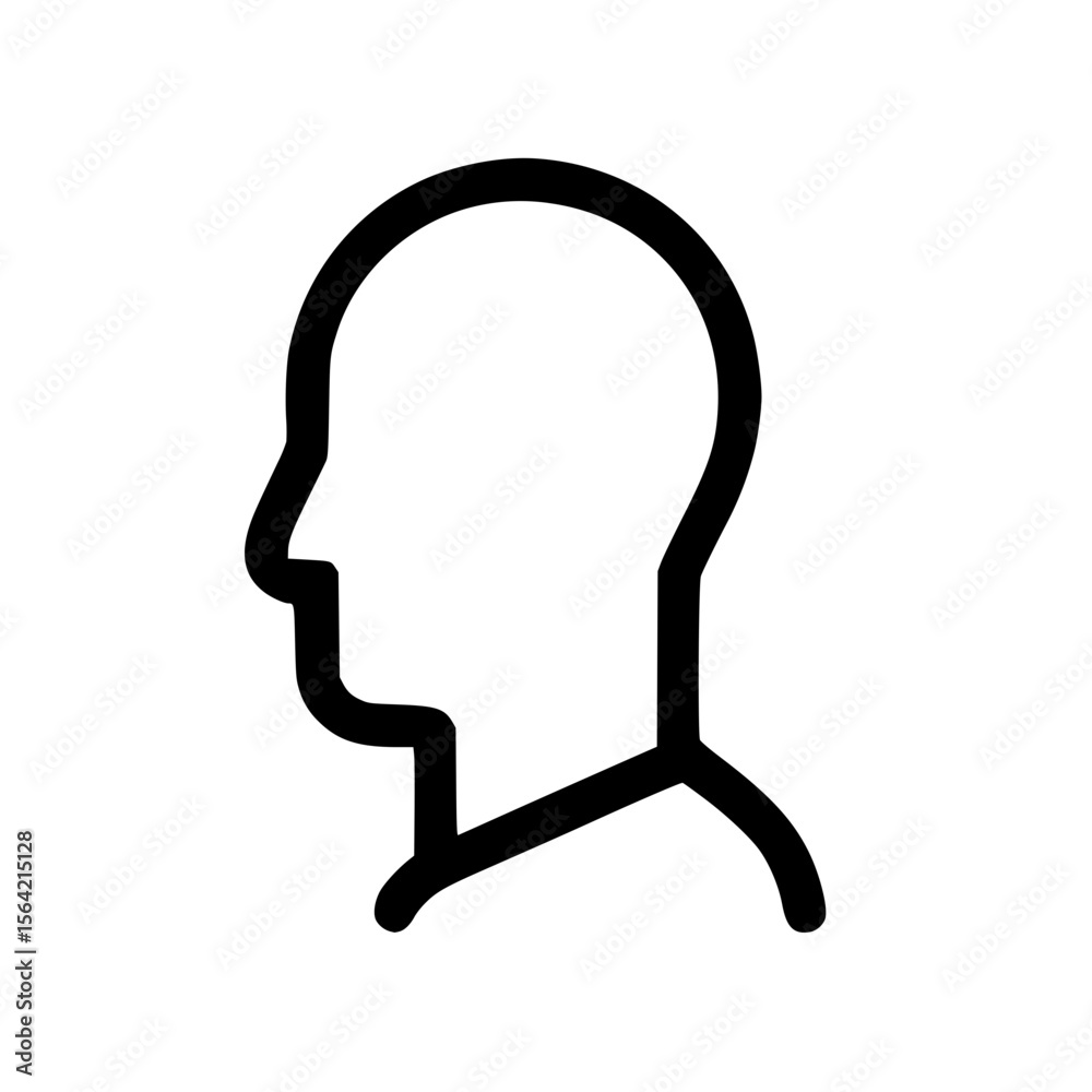 Poster minimalist line art profile head icon design element for user interface