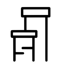 Simple Line Art Cat Tree Pet Furniture Interior Element Icon