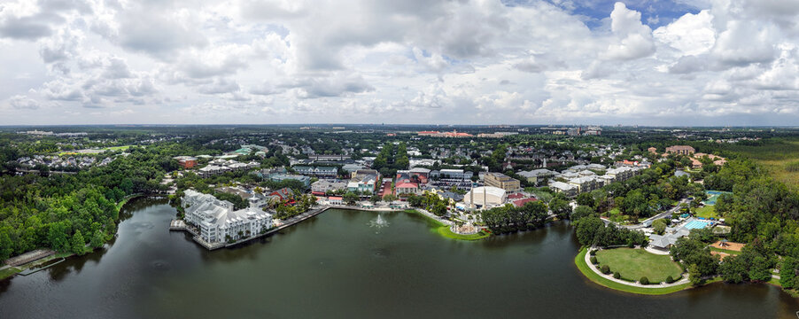 Celebration Florida Wide Aerial Panorama. July 3, 2025.