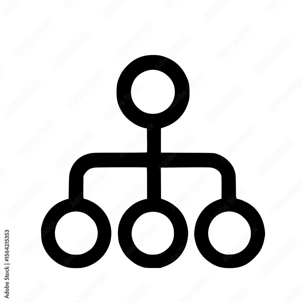 Poster simple outline hierarchical organization chart structure shape icon symbol