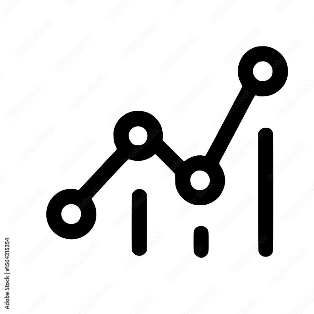 Poster minimalist line style stock chart indicator data analysis graph icon