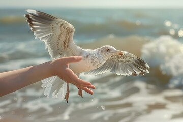 woman holding a seashell