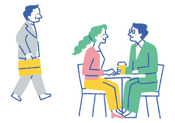 Business people who enjoy conversation_Color