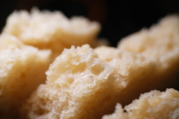 Close up texture of fluffy bread 
