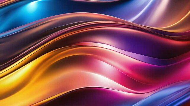 Vivid Neon Wave Swirl Swoosh Fold Abstract Background