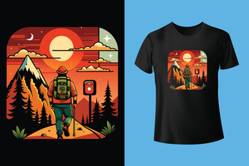 hiking is love t shirt design template, hiking and trail graphic t-shirt, nature lover tee