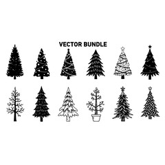 Obraz premium Christmas tree vector bundle christmas tree design christmas tree silhouette christmas tree illustration design vector