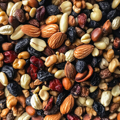 Trail Mix Close Up Healthy Snack Food Background