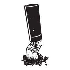 Cigarette silhouette image on white background