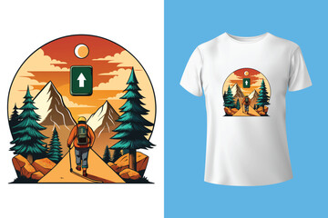 vintage mountain outdoors mountain artwork, explore the nature life, outdoors t shirt design for vactor, Adventure vector artwork print design for t shirt and others.