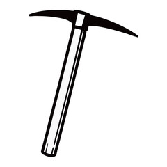 Silhouette image of hoe on white background