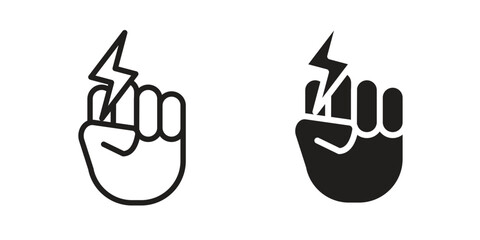 Hand with Power icon. Vector Illustration. Isolated vector Illustration. EPS Illustration.