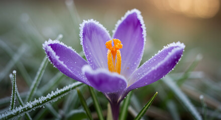 purple crocus flowers